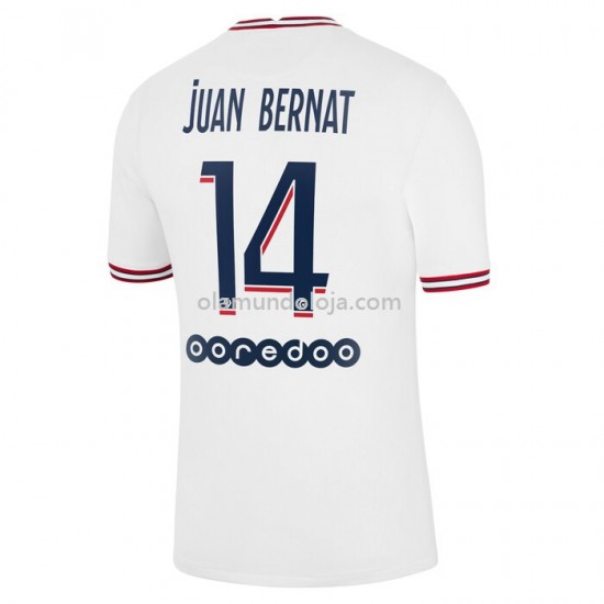 Camisola Paris Saint-Germain Juan Bernat 14 Equipamento Quarto 2021-2022 Manga Corta